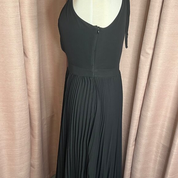 Charles Rafael For Zango XS Black Halter Pleated Maxi Dress  Elegant Evening USA - Picture 7 of 16